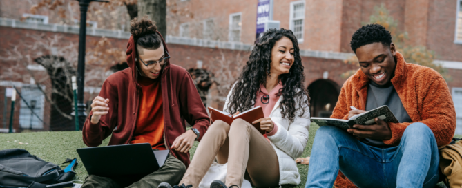 University students collaborating at an educational institution